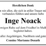Danksagung Inge Noack