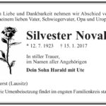 Traueranzeige Silvester Novak