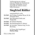 Traueranzeige Siegfried Rößler