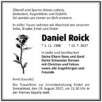 Traueranzeige Daniel Roick