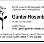 Traueranzeige Günter Rosenburg