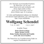 Traueranzeige Wolfgang Schendel