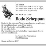 Danksagung Bodo Scheppan