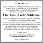 Danksagung Charlotte „Lotti“ Schlimber