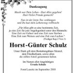 Danksagung Horst- Günter Schulz