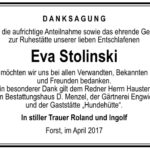 Danksagung Eva Stolinski
