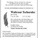 Traueranzeige Waltraut Tscharnke, geb. Lessig