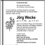 Danksagung Jörg Wecke