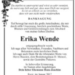 Danksagung Erika Wende