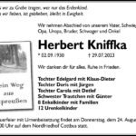Traueranzeige Herbert Kniffka