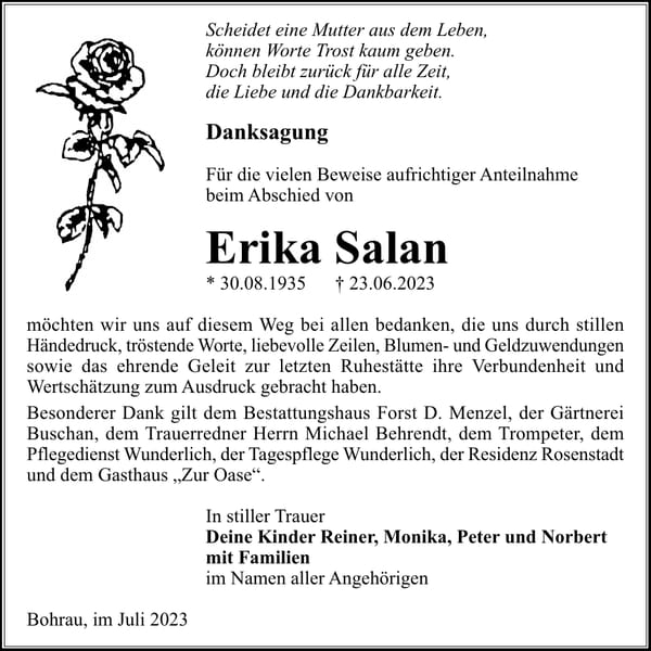 Danksagung Erika Salan