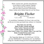 Traueranzeige Brigitte Fischer, geb. Felgenhauer