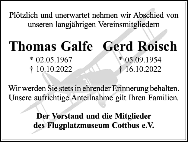Nachruf Thomas Galfe