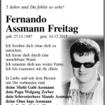 Jahresgedenken Fernando Assmann Freitag