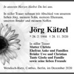 Traueranzeige Jörg Kätzel