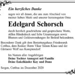 Danksagung Edelgard Schorsch