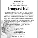 Danksagung Irmgard Keil