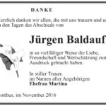 Danksagung Jürgen Baldauf