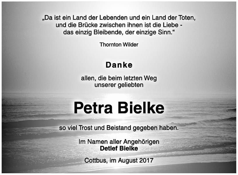 Danksagung Petra Bielke