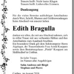 Danksagung Edith Bragulla