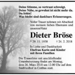 Traueranzeige Dieter Bröse