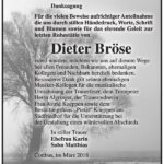 Danksagung Dieter Bröse