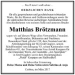 Danksagung Matthias Brötzmann