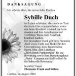 Danksagung Sybille Duch