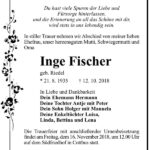 Traueranzeige Inge Fischer, geb. Riedel