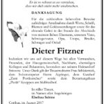 Danksagung Dieter Fitzner