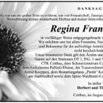 Danksagung Regina Franke