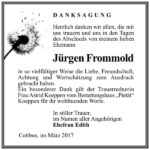 Danksagung Jürgen Frommold