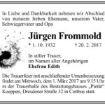 Traueranzeige Jürgen Frommold