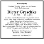 Danksagung Dieter Greschke