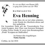 Danksagung Eva Henning