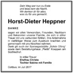 Danksagung Horst-Dieter Heppner