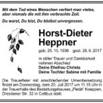 Traueranzeige Horst-Dieter Heppner