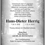 Traueranzeige Hans-Dieter Herrig