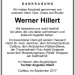 Danksagung Werner Hillert