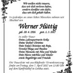 Jahresgedenken Werner Hüttig