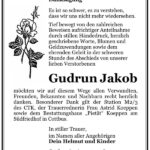 Danksagung Gudrun Jakob