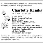 Traueranzeige Charlotte Kamka