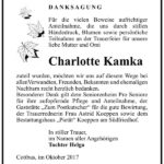 Danksagung Charlotte Kamka