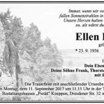 Traueranzeige Ellen Kniep, geb. Huchtemann