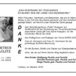 Danksagung Gertrud Paulitz