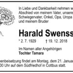Traueranzeige Harald Swensson