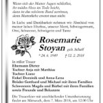 Traueranzeige Rosemarie Stoyan, geb. Schaff