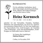 Danksagung Heinz Kornusch