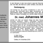 Danksagung Johannes Mai
