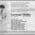 Traueranzeige Gertrud Müller